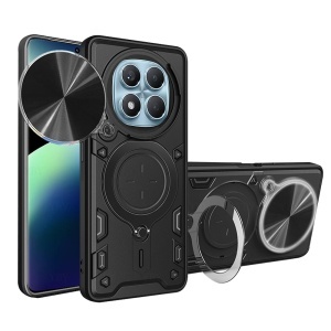 Husa pentru Xiaomi Redmi Note 14 Pro 4G, SKYDDAR INNOVATION, CamGuard Pro, Inel Magnetic, Protectie Camera, set cu sticker, Negru