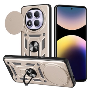 Husa pentru Xiaomi Redmi Note 14 Pro 4G, SKYDDAR INNOVATION, CamShield, Inel magnetic, set cu sticker, Auriu - Img 1