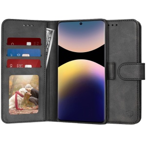 Husa pentru Xiaomi Redmi Note 14 Pro 5G / Poco X7, SKYDDAR INNOVATION, Diary Book, tip carte, cu Portofel Interior, Antisoc, Negru, set cu sticker