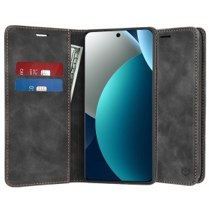 Husa pentru Xiaomi Redmi Note 15 Pro 4G, SKYDDAR INNOVATION, Confy Cover tip Carte din piele Eco Premium, cu Portofel Interior, set cu sticker, Negru