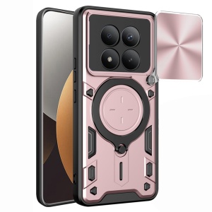 Husa pentru Xiaomi Redmi Note 15 Pro+ 5G / Poco M8 Pro 5G, SKYDDAR INNOVATION, CamGuard Pro, Inel Magnetic, Protectie Camera, set cu sticker, Roz auriu