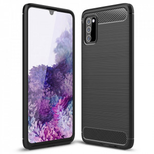 Husa Samsung Galaxy A02 / M02 din silicon, Slim, cu textura Fibra Carbon - Negru - Img 1