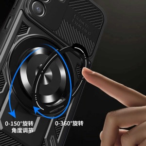Husa Samsung Galaxy A16 5G cu Inel magnetic antisoc, set cu sticker, RuggedCam, Negru - Img 6