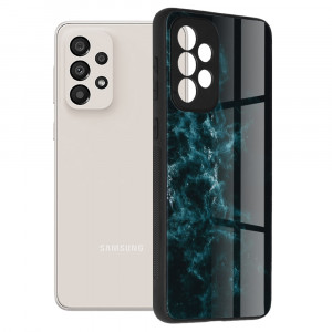 Husa Samsung Galaxy A33 5G cu sticla securizata, Techsuit Glaze - Blue Nebula