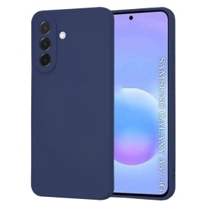 Husa Samsung Galaxy A57 5G din Silicon Catifelat, SoftElegance, set cu sticker, Bleumarin