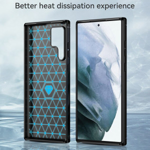 Husa Samsung Galaxy S22 Ultra 5G din silicon, Slim, cu textura Fibra Carbon - Negru - Img 6