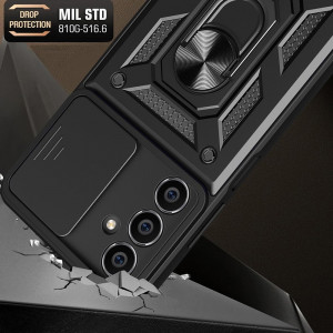 Husa Samsung Galaxy S23 FE cu inel magnetic, Techsuit CamShield - Negru - Img 2