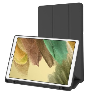 Husa tableta pentru Samsung Galaxy Tab A7 Lite, suport Pencil, functie Sleep/Wake, Flex Trifold, set cu sticker, Negru