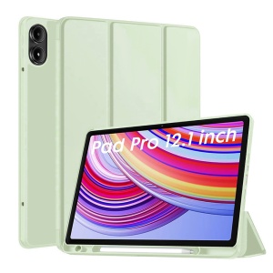 Husa tableta pentru Xiaomi Redmi Pad Pro / Redmi Pad Pro 5G / Poco Pad), suport Pencil, functie Sleep/Wake, Flex Trifold, set cu sticker, Verde deschis