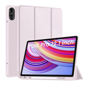 Husa tableta pentru Xiaomi Redmi Pad Pro / Redmi Pad Pro 5G / Poco Pad), suport Pencil, functie Sleep/Wake, Flex Trifold, set cu sticker, Roz
