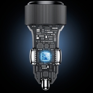Incarcator auto, 3 porturi, 38W, PD, Cablu Type-C la Lightning, Yesido, Negru - Img 3
