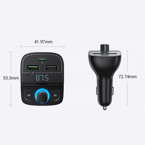 Incarcator Auto cu Modulator FM 2x USB-A, 1xType-C, 31.5W, Ugreen CD229, Negru - Img 7