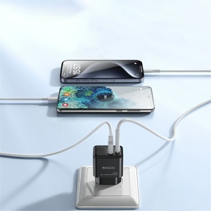 Incarcator de priza, Dual Port USB-C si USB-A, GaN Technology, PD 30W, Yesido, Alb - Img 5