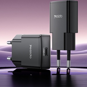 Incarcator de priza, USB-C, PD 30W, GaN Technology, Ultra Slim, Yesido, Alb - Img 2