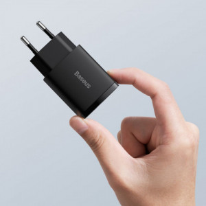 Incarcator priza Compact, USB-C, PD, 20W si USB-A, QC, 3A, Baseus (CCXJ-B01) - Negru - Img 5
