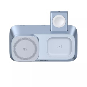 Incarcator Wireless 3in1, MagSafe, Fast Charging, Qi2, for iPhone, AirPods, Apple Watch, 25W, Ugreen W711, Blue - Img 4