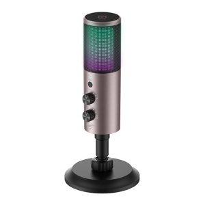 Microfon Gaming USB-C cu RGB, Havit GK61, Noise Cancelling, Rezolutie 192kHz/24bit, Control Gain, Gri