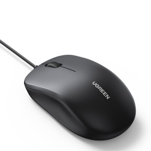 Mouse cu Fir, Ergonomic Design, USB, Plug&Play, 1200DPI, 1.5m, Ugreen MU007, Negru - Img 2