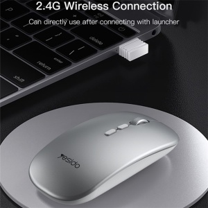 Mouse wireless, 2.4G, 1600 DPI, Ergonomic, Yesido, Negru - Img 4