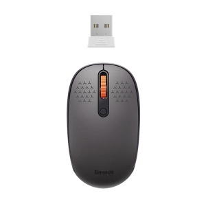 Mouse Wireless Tri-Mode, Bluetooth 5.0 + 2.4G + Wired, 1600DPI, Design Silentios, Baseus F01B B01055503413-00, Gri