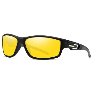 Ochelari de Ciclism și Activități Sportive Outdoor, Polarizați, Rectangulari, Unisex - Negru Galben