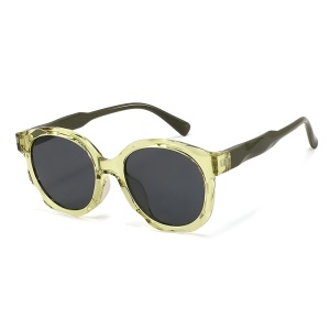 Ochelari de Soare Copii, 4-10 Ani, Protectie UV400, Stil Oval, set cu sticker, Model 627, Verde deschis