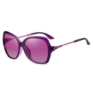 Ochelari de soare dama, protectie UV, Butterfly, Filtru UV, polarizati (8881), set cu sticker, Mov