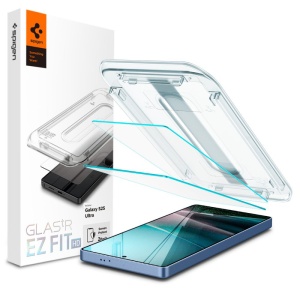 [Pachet 2x] Folie pentru Samsung Galaxy S25 Ultra, sticla securizata, Glas.tR EZ-FIT Pro HD Spigen, Transparent