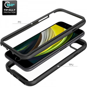 [Pachet 360°] Husa + Folie iPhone 5 / 5S / SE, Techsuit Defense - Negru - Img 2