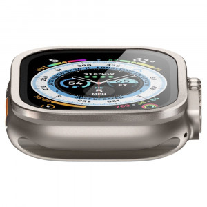 [Pachet 360°] Rama + Folie Apple Watch Ultra Glas.tR Slim Pro, Spigen - Titanium - Img 4
