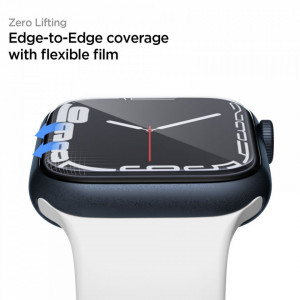 [Pachet 3x] Folie Apple Watch 7 (45mm), Neo Flex Spigen - Clear - Img 3