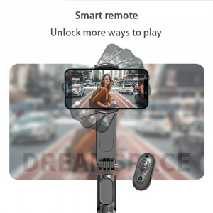 Selfie stick tip trepied, LED, telecomanda Bluetooth, Techsuit Q09 - Negru - Img 6