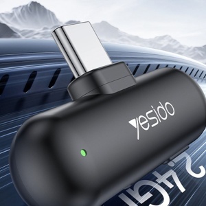 Set 2 microfoane lavaliera wireless, 3in1 Lightning, Noise Reduction, 2.4GHz, Yesido, Negru - Img 3