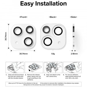[Set 2x] Folii camera iPhone 15 / 15 Plus, Ringke Camera Protector Glass - Clear - Img 7