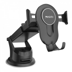 Suport Auto cu Prindere Automata si Brat Extensibil, pentru Bord / Parbriz, Yesido C44 - Negru