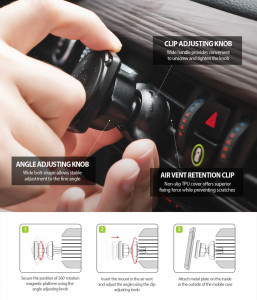 Suport Auto Grila Ventilatie - Ringke Power Evo - Black - Img 4