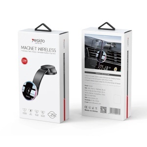 Suport auto, Incarcare Wireless, MagSafe, 15W, Ventuza, Bord si Parbriz, Yesido, Negru - Img 5