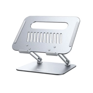 Suport laptop, Pliabil, Aliaj aluminiu, 10 - 17 inch, Silicon, Yesido, Argintiu