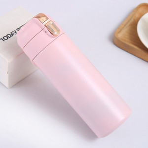 Thermos din Otel Inoxidabil cu afisaj temperatura digital, 400ml, Techsuit - Roz - Img 2