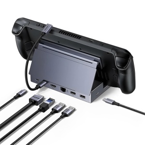 USB-C Docking Station cu HDMI 4K, 2x USB, 2x Type-C, RJ45, Ugreen - Gri