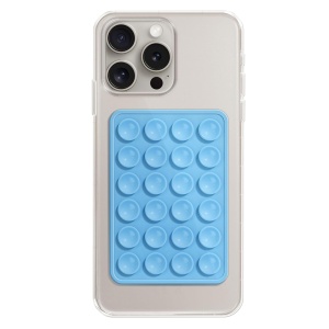 Ventuza telefon Pentru Tik-Tok/Selfie/Vizionare Video, din Silicon, 8x5,5cm, SKDR StickIt SO-PAD - Bleu