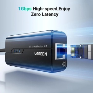 Adaptor pentru Internet, USB la USB, RJ45, 1000Mbps, 5Gb/s, Ugreen, Negru - Img 3