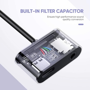 Adaptor Type-C la Type-C, Jack 3.5mm, Ugreen CM193 - Gri - Img 2