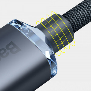 Cablu de date Type-C la Lightning, 20W, 1.2m, Baseus Crystal Shine (CAJY000201) - Negru - Img 5