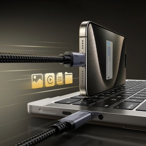 Cablu de Date USB-C la USB-C 80Gbps, 240W, 16K@60Hz, 1m, Ugreen L706, Negru - Img 6
