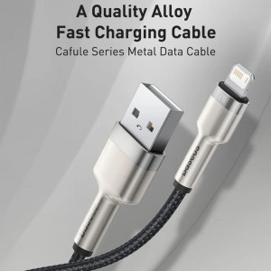 Cablu de Date USB la Lightning 2.4A, 2m, Baseus Cafule - Negru - Img 7