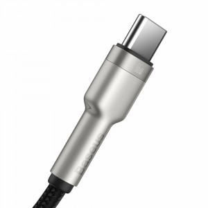 Cablu de Date USB la Type-C Fast Charging, 66W, 6A, 1m - Baseus Cafule Series Metal (CAKF000101) - Black - Img 5