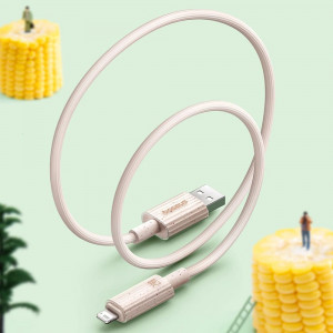 Cablu USB to Lightning, 480Mbps, 2.4A, 2m - Baseus Habitat Series (P10360200421-01) - Wheat Pink - Img 5