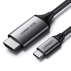 Cablu Video Type-C la HDMI 4K@60Hz, 1.5m, Ugreen MM142, Negru / Gray