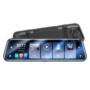Camera auto oglinda, Dash Cam 4K, CarPlay, Android Auto, Ecran 9.66 inch, WiFi, Bluetooth 5.2, Yesido, Negru